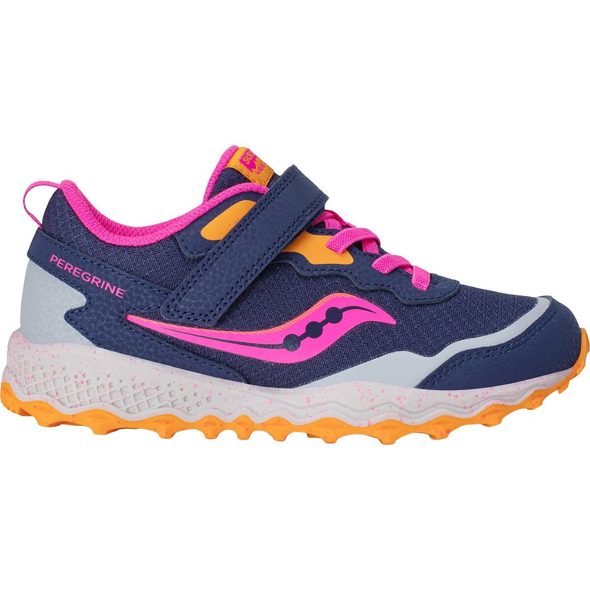 Image of Saucony Peregrine KDZ AC Sneaker - Big Kids' Navy/Pink, 1.0