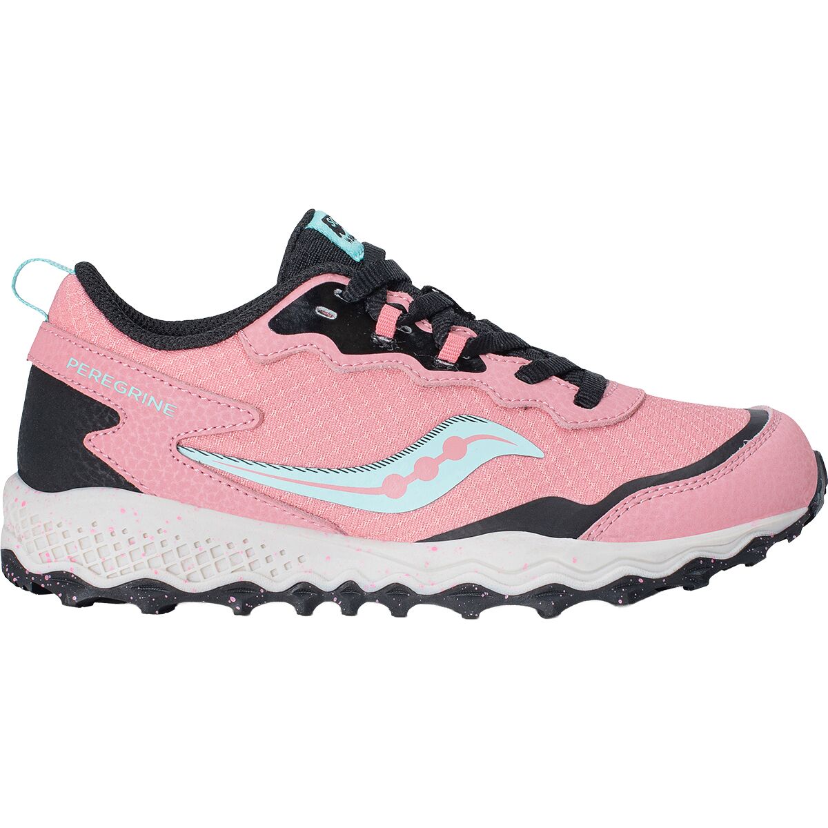 Image of Saucony Peregrine Kdz Shield Shoe - Kids' Pink/Black, 5.0