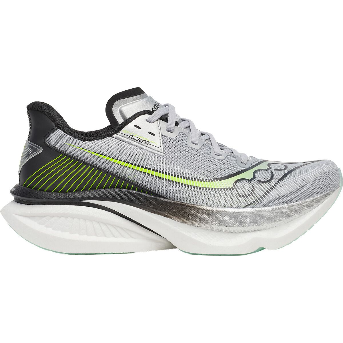 Image of Saucony Endorphin Azura Running Shoe - Men's Silver/Black, 10.5