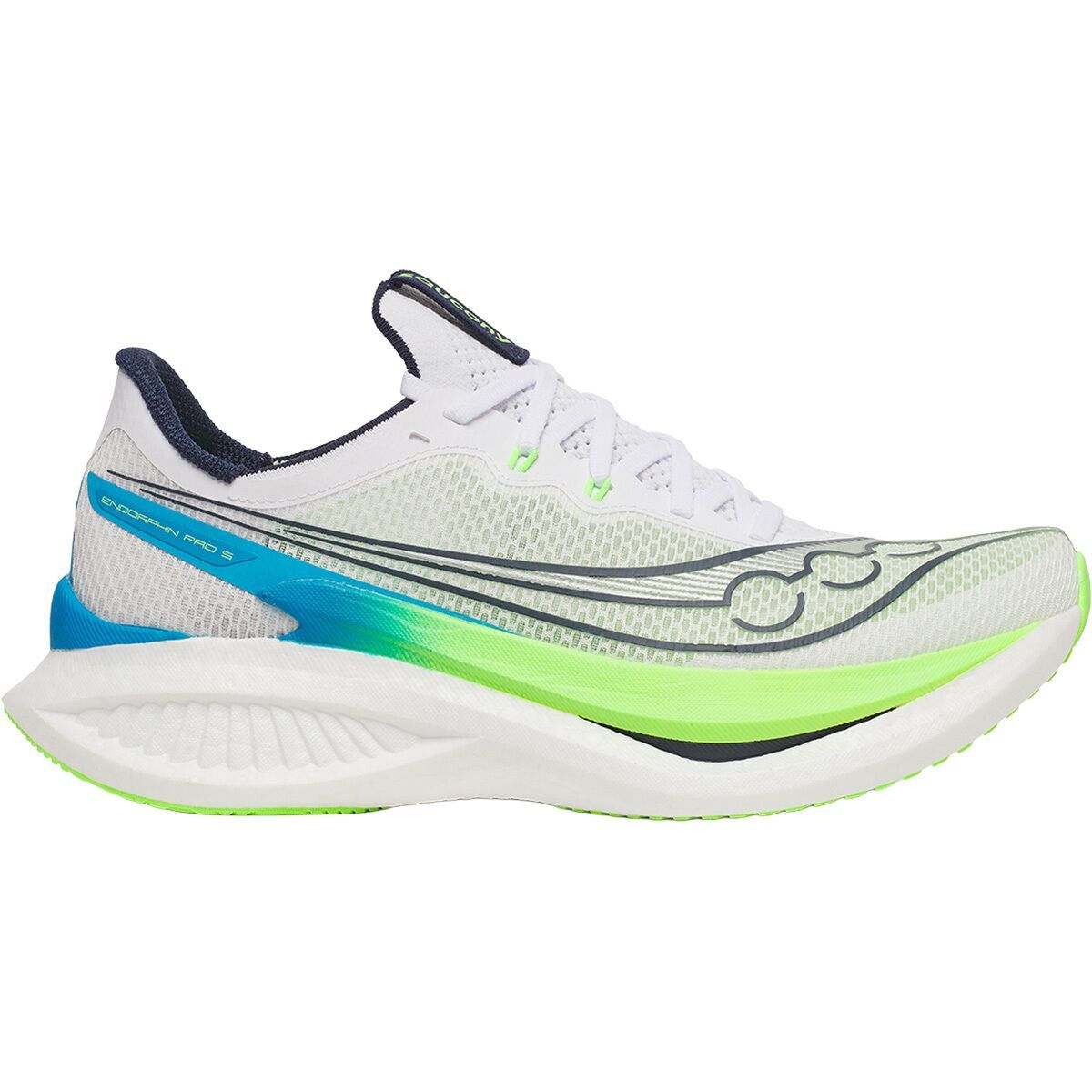 Image of Saucony Endorphin Pro 5 Running Shoe - Men's White/Slime, 11.5