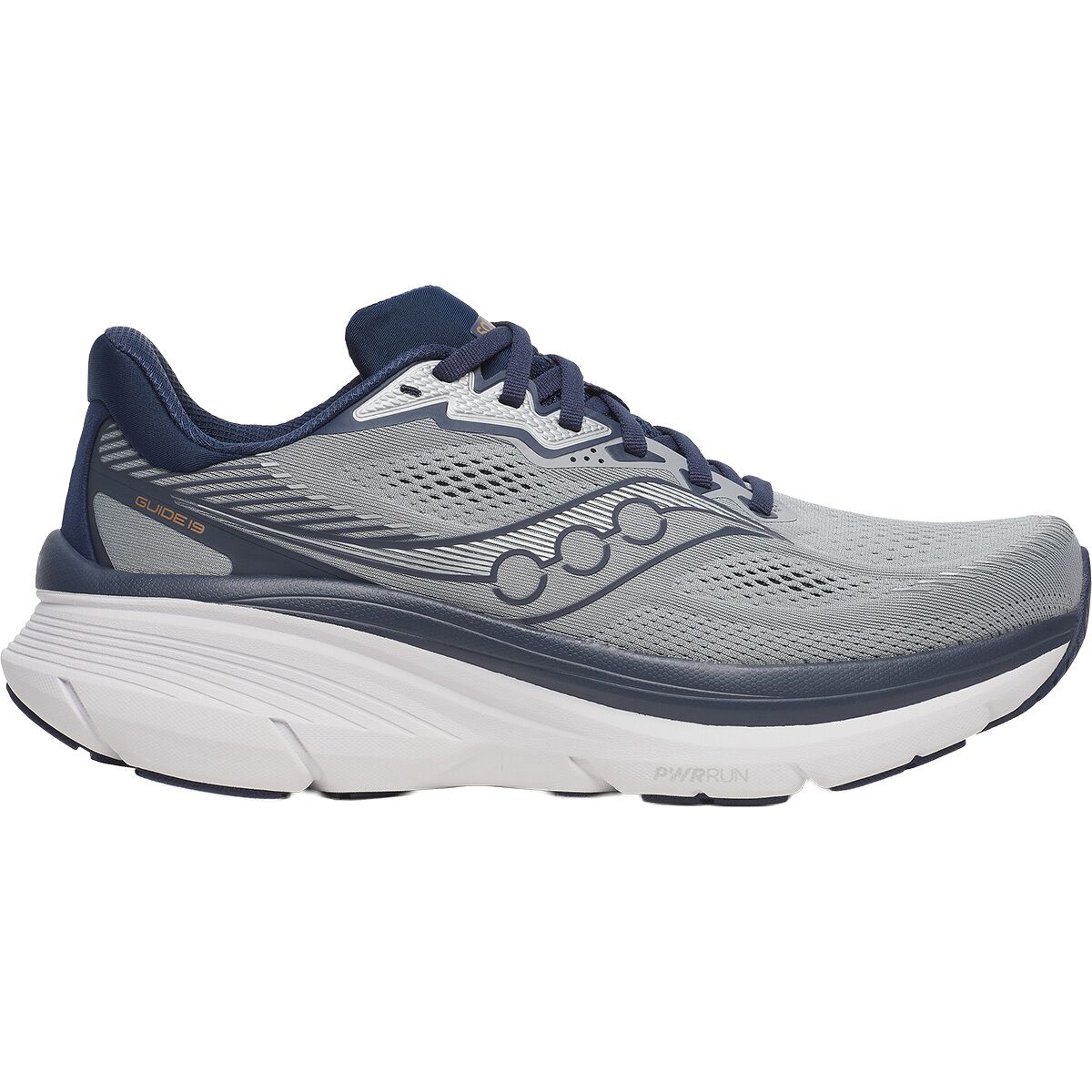 Image of Saucony Guide 19 Running Shoe - Men's Fossil/Navy, 11.0