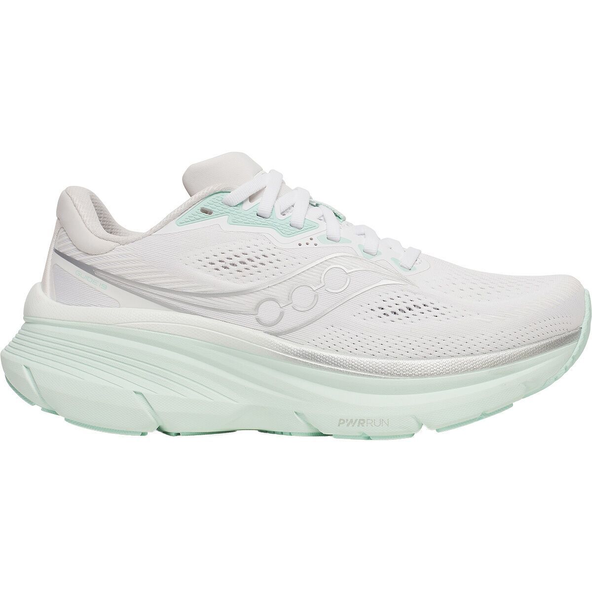 Image of Saucony Guide 19 Running Shoe - Women's White/Hush, 9.0