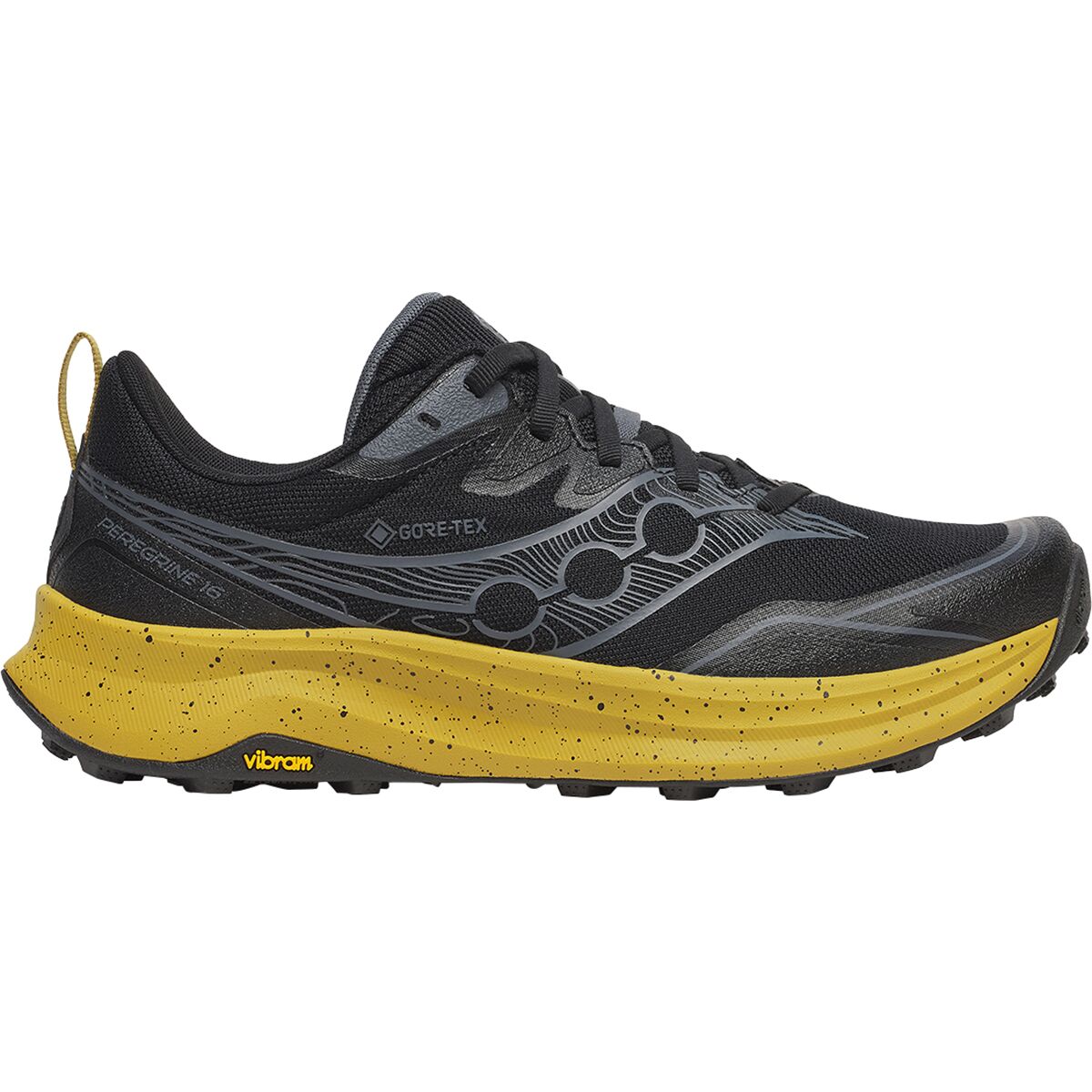 Image of Saucony Peregrine 16 GTX Trail Running Shoe - Men's Black/Oil, 9.5
