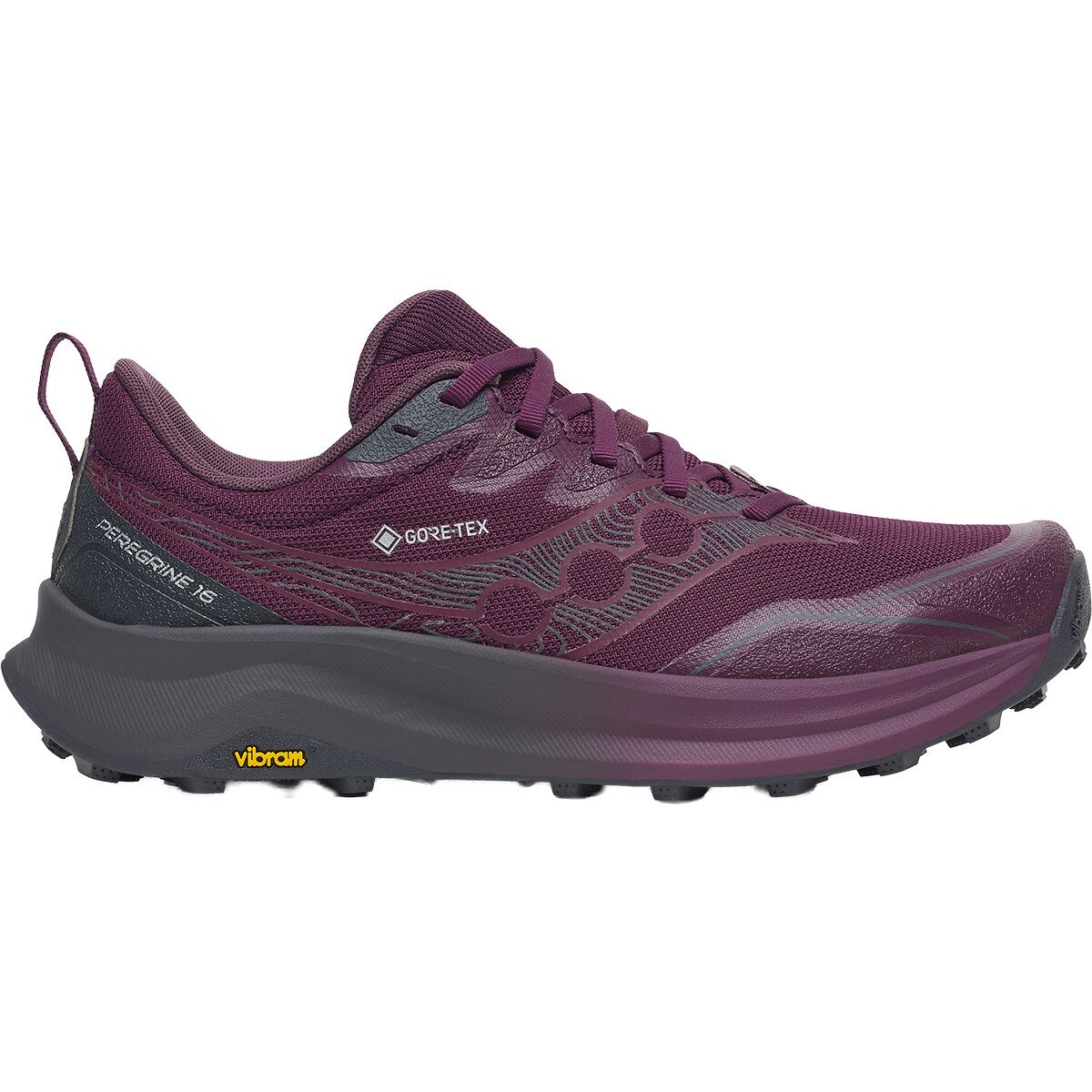 Image of Saucony Peregrine 16 GTX Trail Running Shoe - Women's Eggplant/Ebony, 10.0