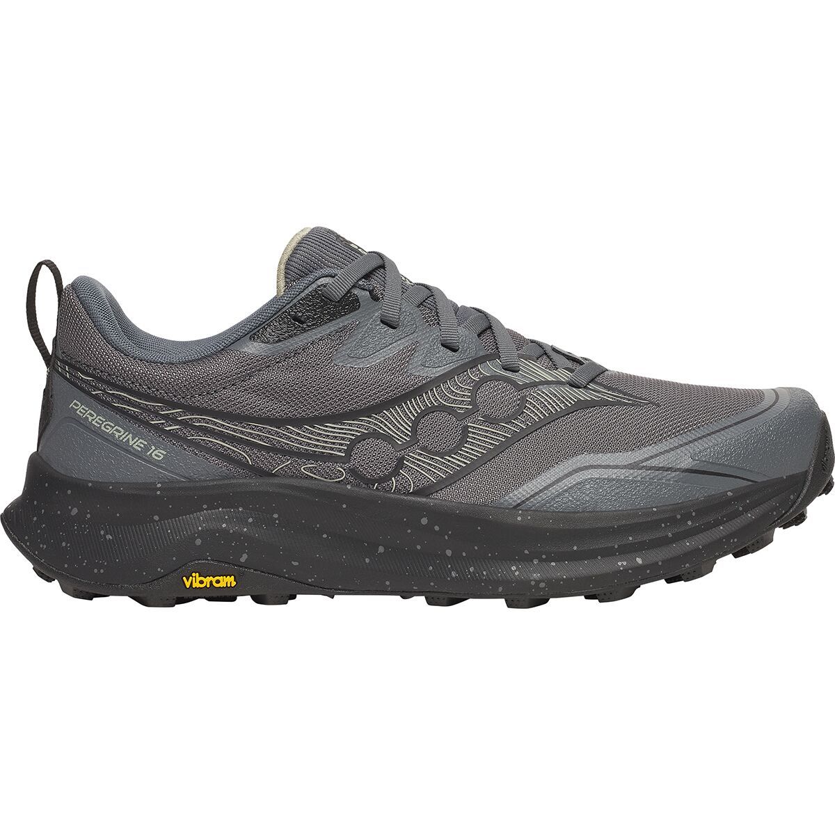 Image of Saucony Peregrine 16 Trail Running Shoe - Men's Carbon/Black, 9.0