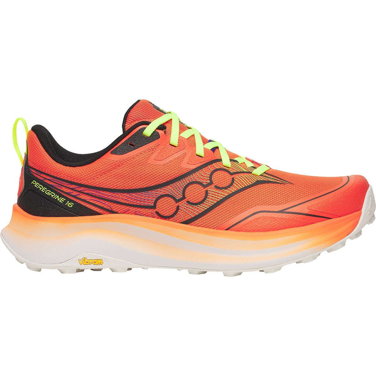 Image of Saucony Peregrine 16 Trail Running Shoe - Men's Fire/Black, 12.0