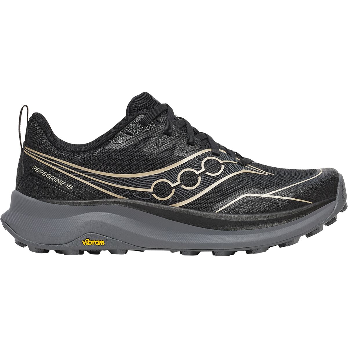 Image of Saucony Peregrine 16 Trail Running Shoe - Women's Black/Carbon, 6.5