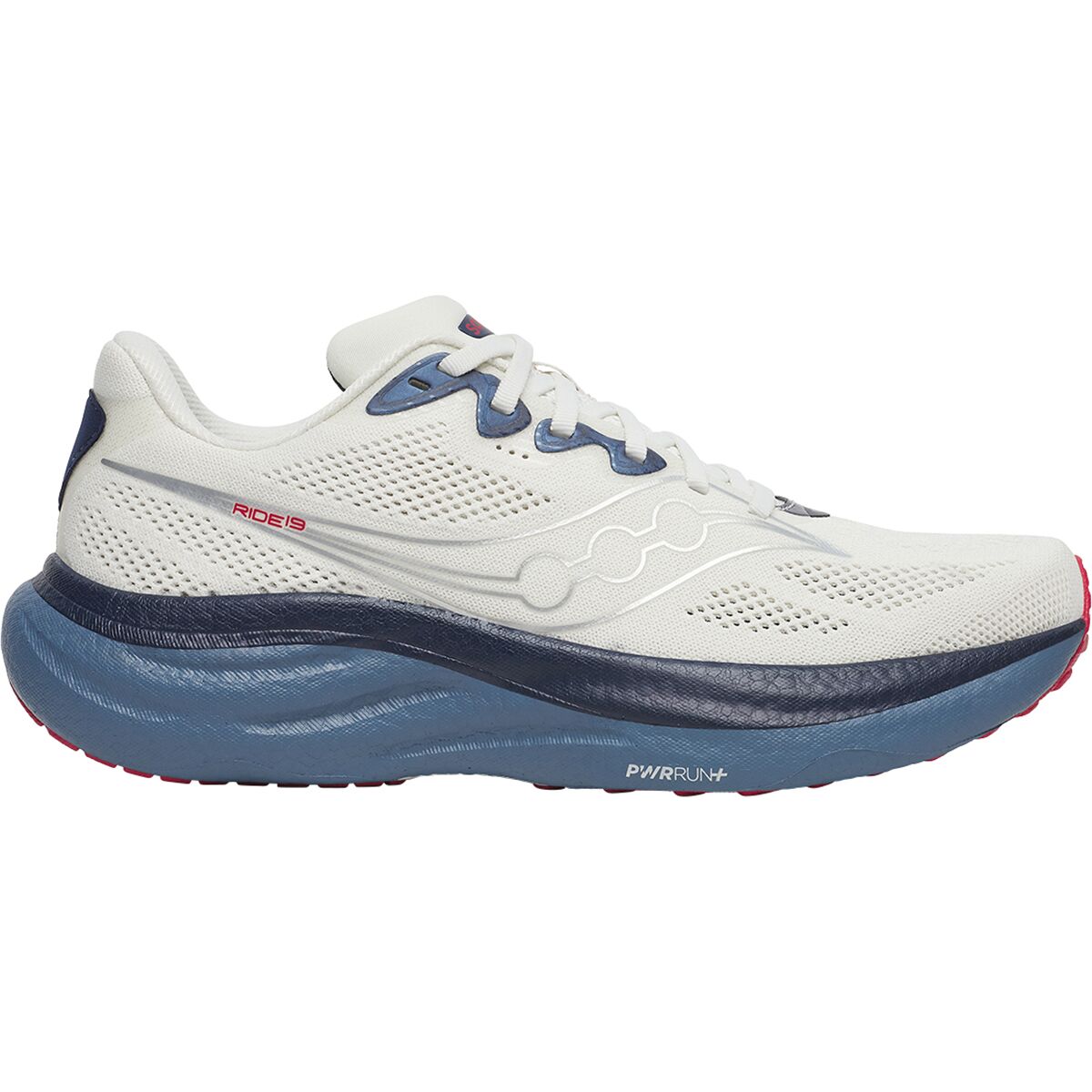 Image of Saucony Ride 19 Running Shoe - Men's Ivory/Storm, 13.0