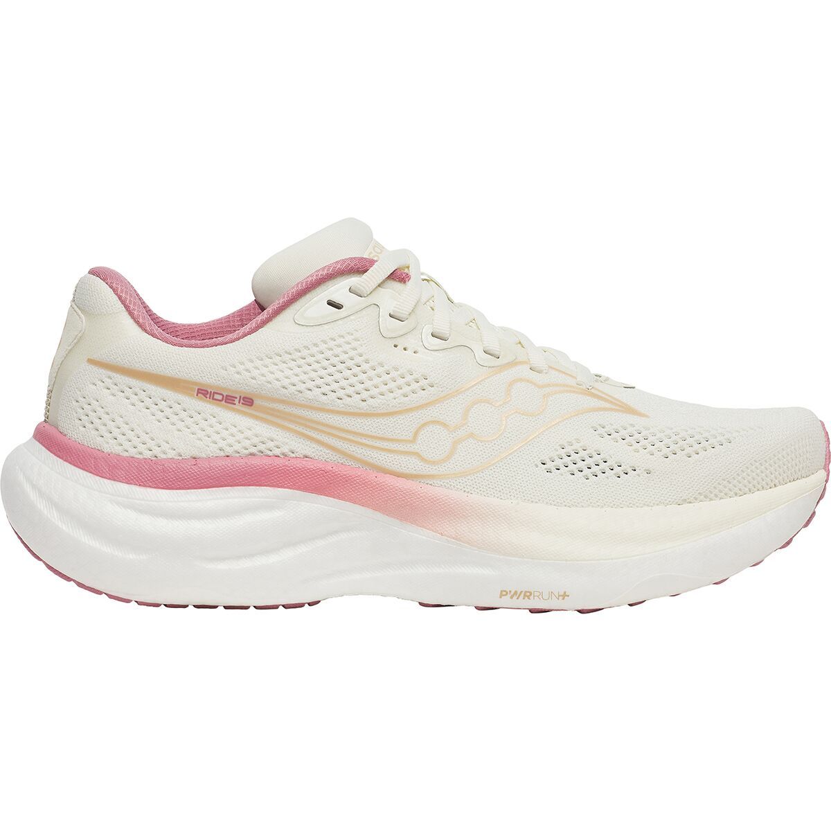 Image of Saucony Ride 19 Running Shoe - Women's Vanilla/Mauve, 8.0