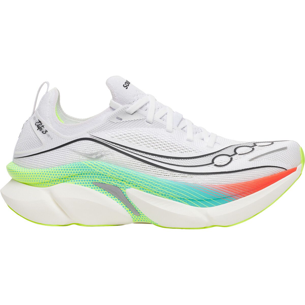 Image of Saucony Endorphin Elite 3 Running Shoe White/Multi, 10.0
