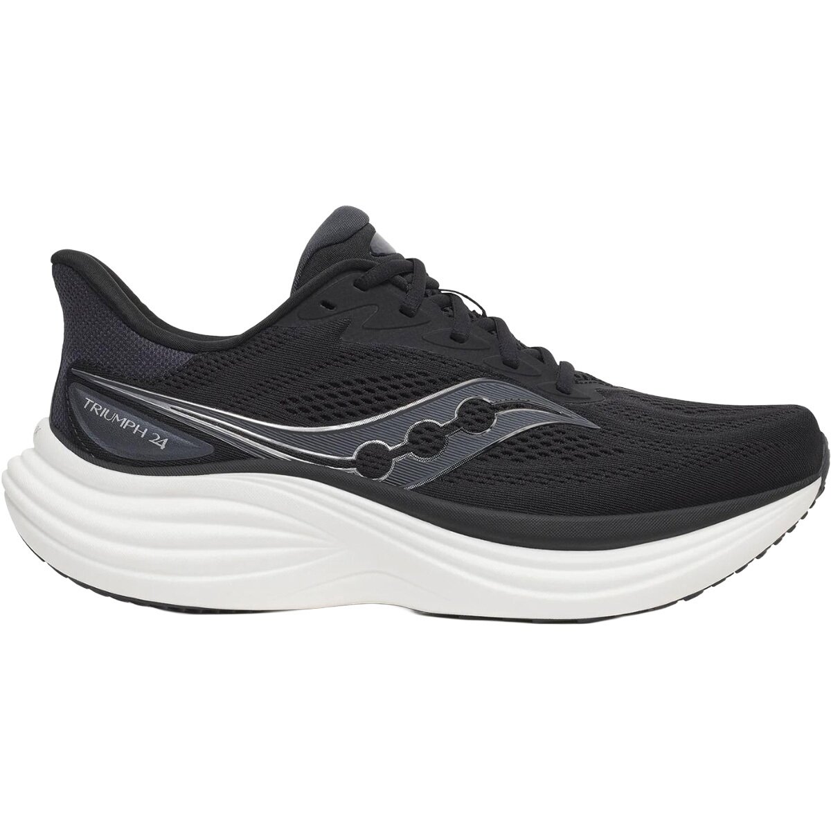 Image of Saucony Triumph 24 Wide Running Shoe - Women's Black/Silver, 7.0