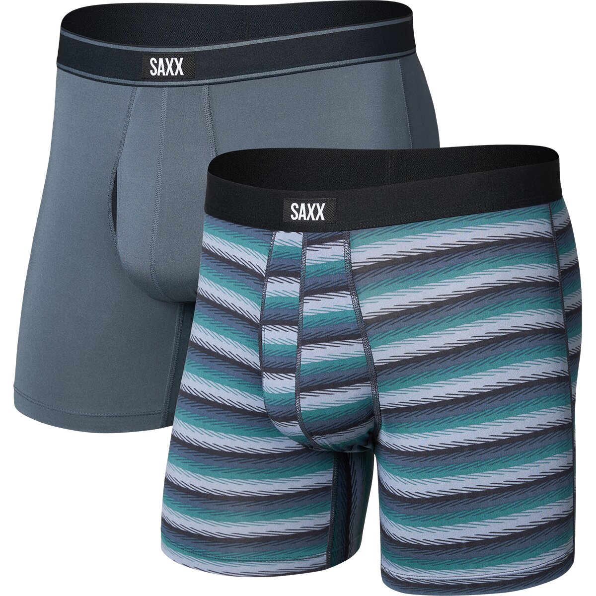 Image of SAXX Daytripper Boxer Brief + Fly - 2-Pack - Men's Serrated Stripe/Turbulence, XL