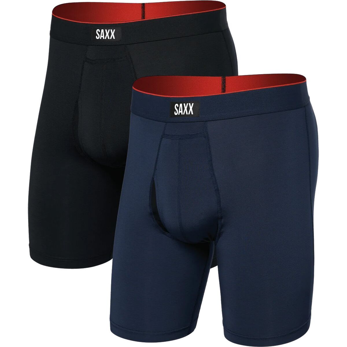 Image of SAXX Multi-Sport Mesh Long Boxer Brief + Fly 2-Pack - Men's Navy/Back, M