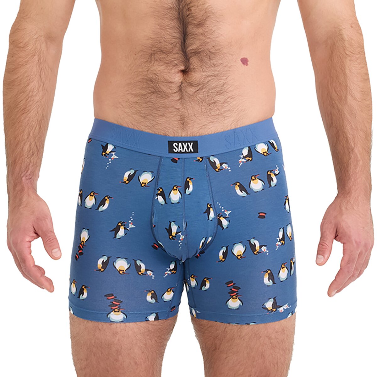 SAXX Vibe Xtra Soft Boxer Brief + Fly - Men's Black Tie Affair/Blue Horizon, L