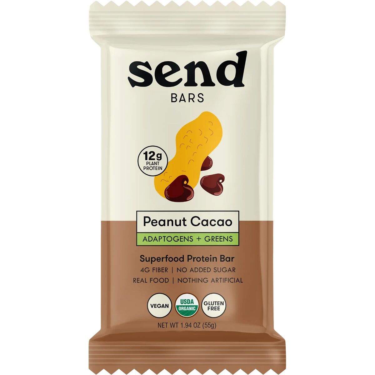 Image of SEND Bars Organic Protein Bar- 8-Pack Peanut Cacao, 8 Bars