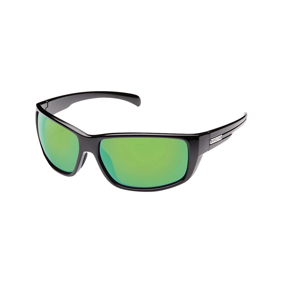 Image of Suncloud Polarized Optics Milestone Polarized Sunglasses Black/Green Mirror, One Size