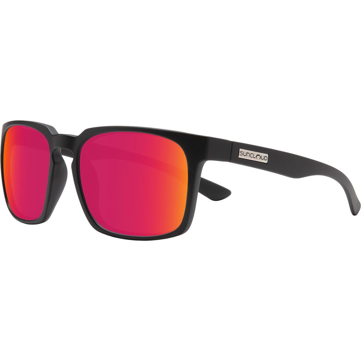 Image of Suncloud Polarized Optics Hundo Polarized Sunglasses Matte Black/Polarized Red Mirror, One Size