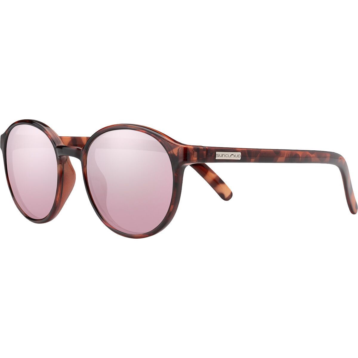 Image of Suncloud Polarized Optics Low Key Polarized Sunglasses Tortoise/Polarized Pink Gold Mirror, One Size