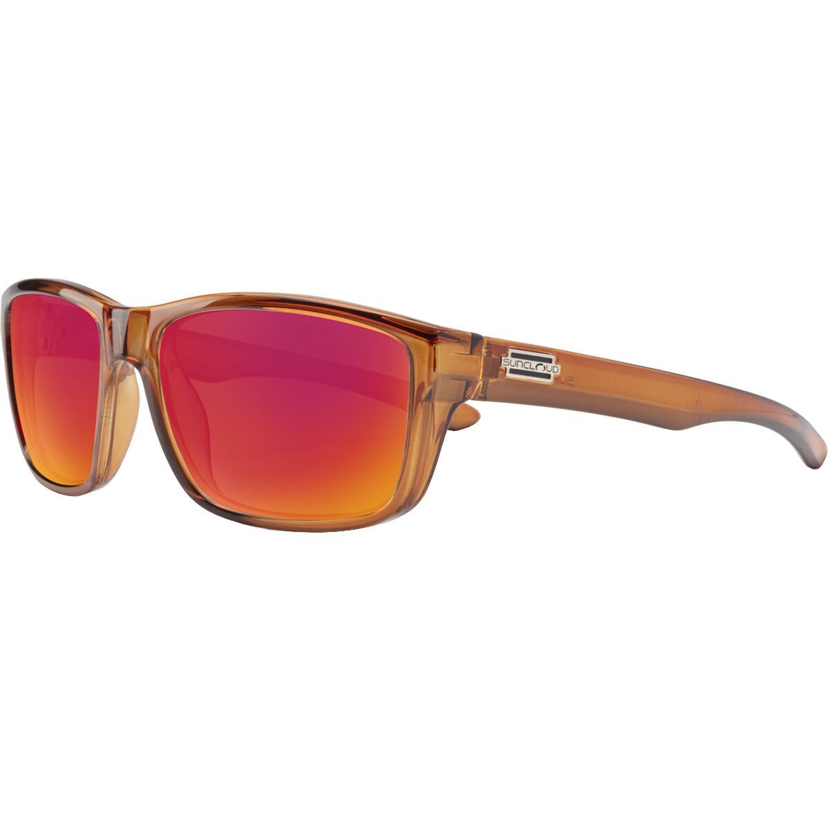 Suncloud Polarized Optics Mayor Polarized Sunglasses Crystal Amber/Polar Red Mirror, One Size