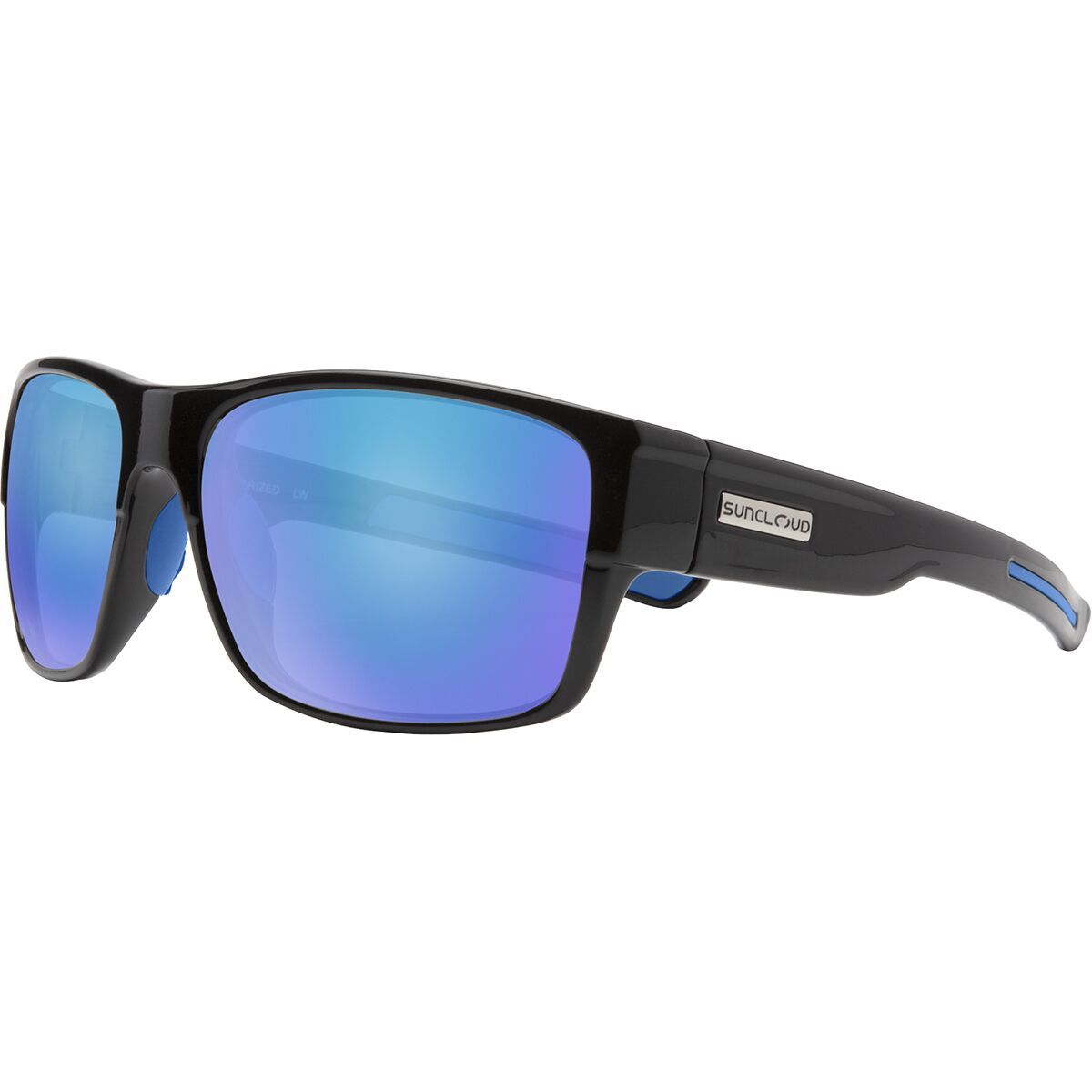 Image of Suncloud Polarized Optics Range Polarized Sunglasses Black/Polarized Blue Mirror, One Size