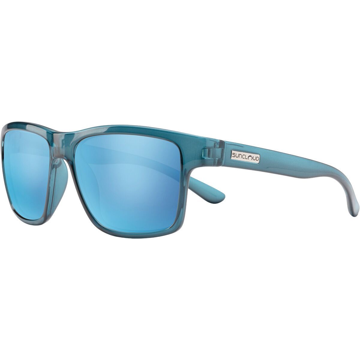 Image of Suncloud Polarized Optics A-Team Polarized Sunglasses Crystal Marine/Polar Aqua Mirror, One Size