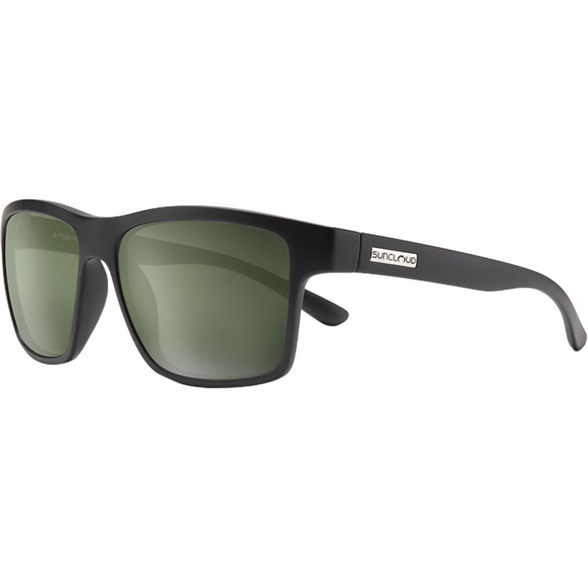 Image of Suncloud Polarized Optics A-Team Polarized Sunglasses Matte Black/Polar Gray Green, One Size
