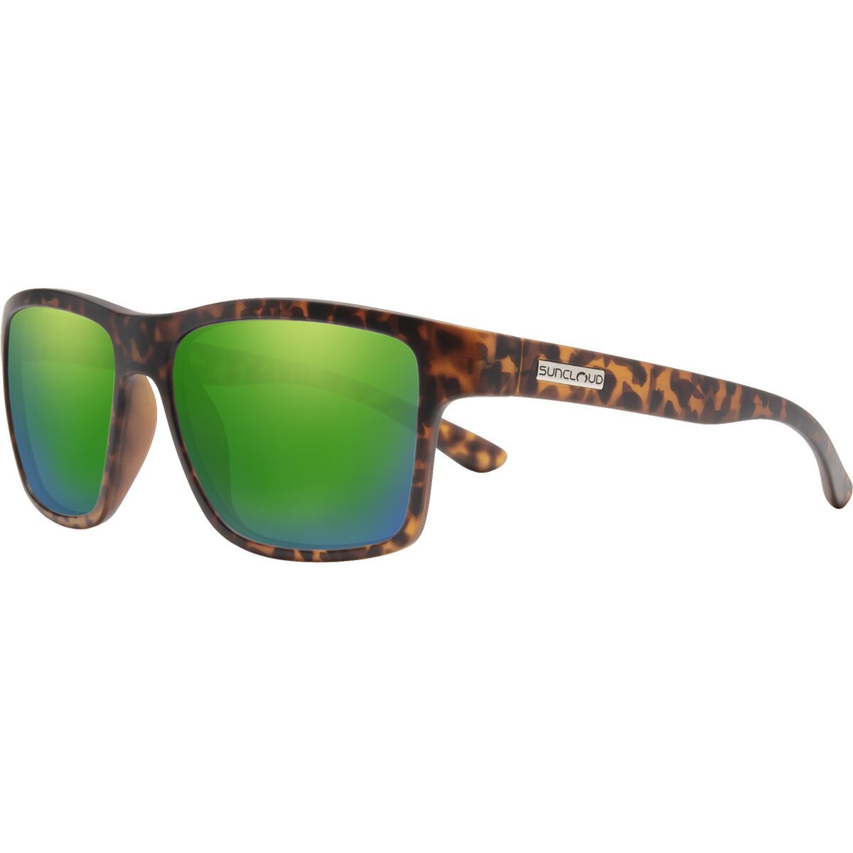Image of Suncloud Polarized Optics A-Team Polarized Sunglasses Matte Tortoise/Polar Green Mirror, One Size