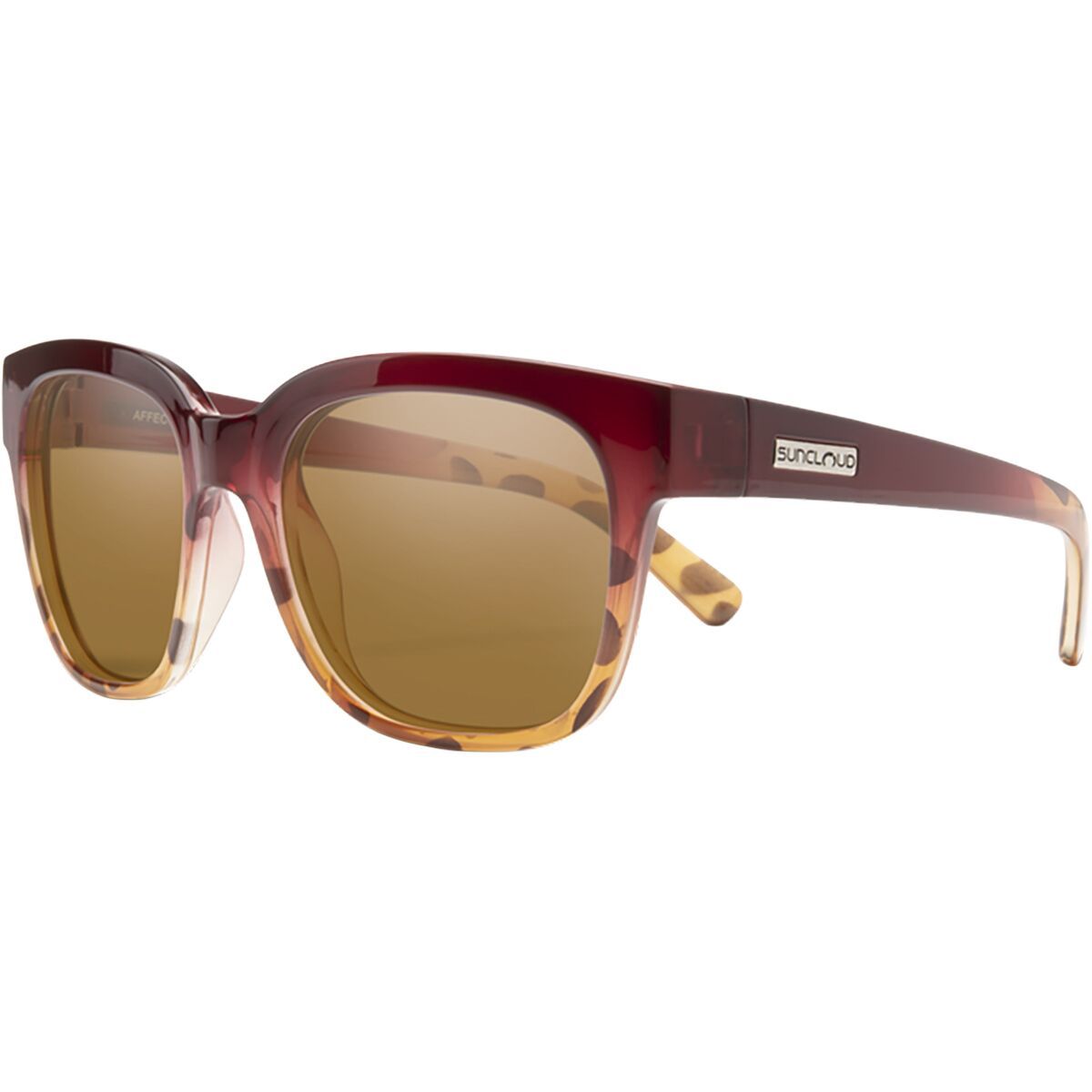 Suncloud Polarized Optics Affect Polarized Sunglasses Raspberry Tortoise Fade/Polar Brown, One Size