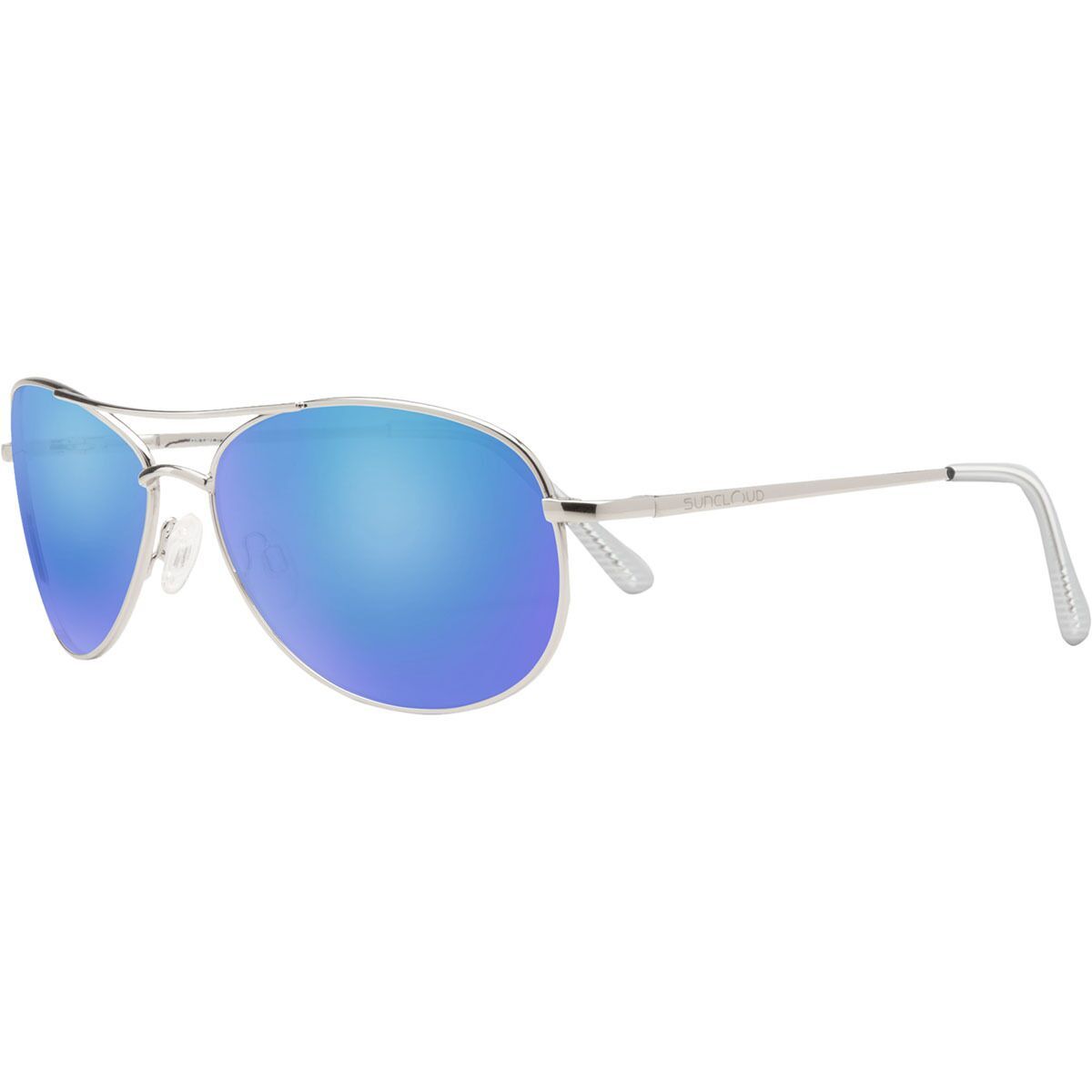 Suncloud Polarized Optics Patrol Polarized Sunglasses Silver/Polar Blue Mirror, One Size