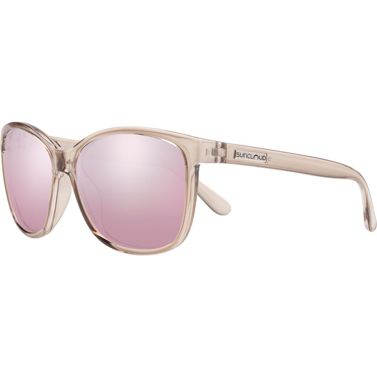 Image of Suncloud Polarized Optics Sashay Polarized Sunglasses Transparent Taupe/Polar Pink Gold Mirro, One Size
