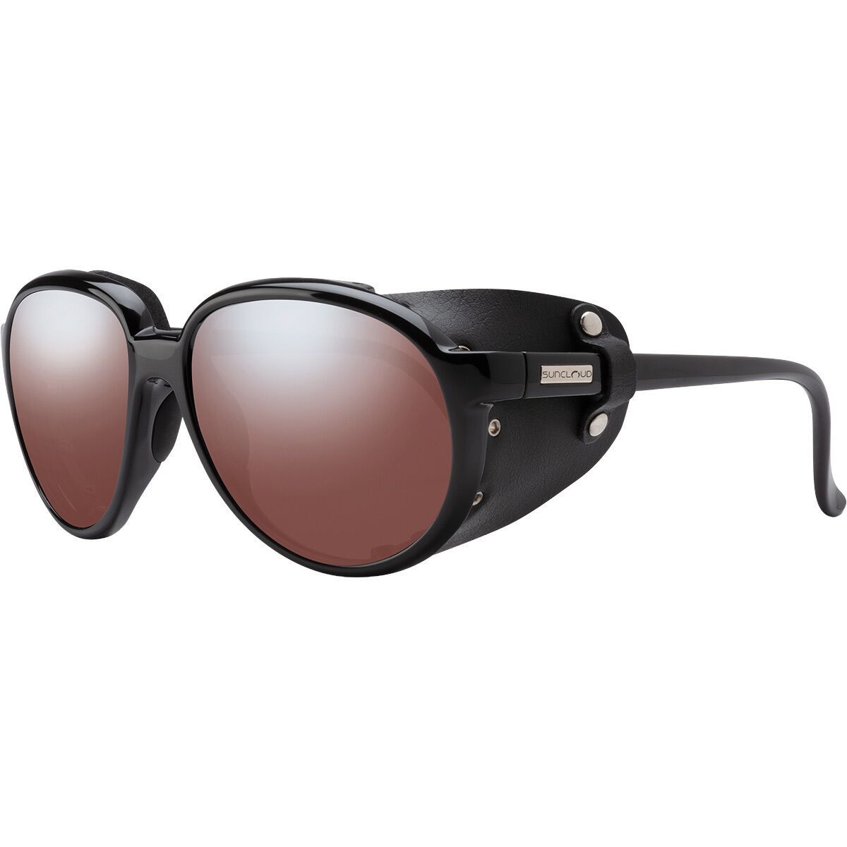 Image of Suncloud Polarized Optics Glacier Polarized Sunglasses Black/Polar Rose Flash Mirror, One Size