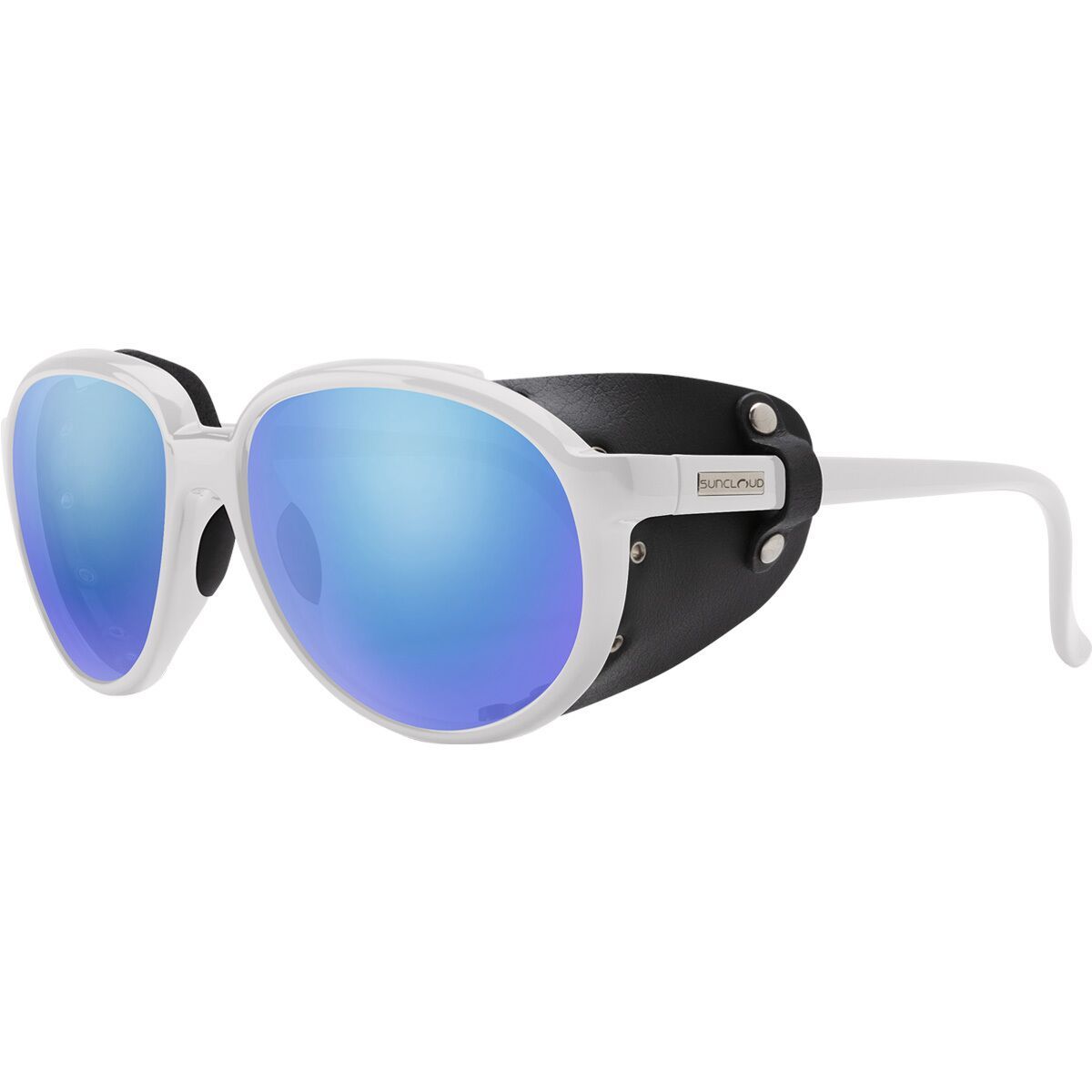 Suncloud Polarized Optics Glacier Polarized Sunglasses White/Polar Blue Mirror, One Size