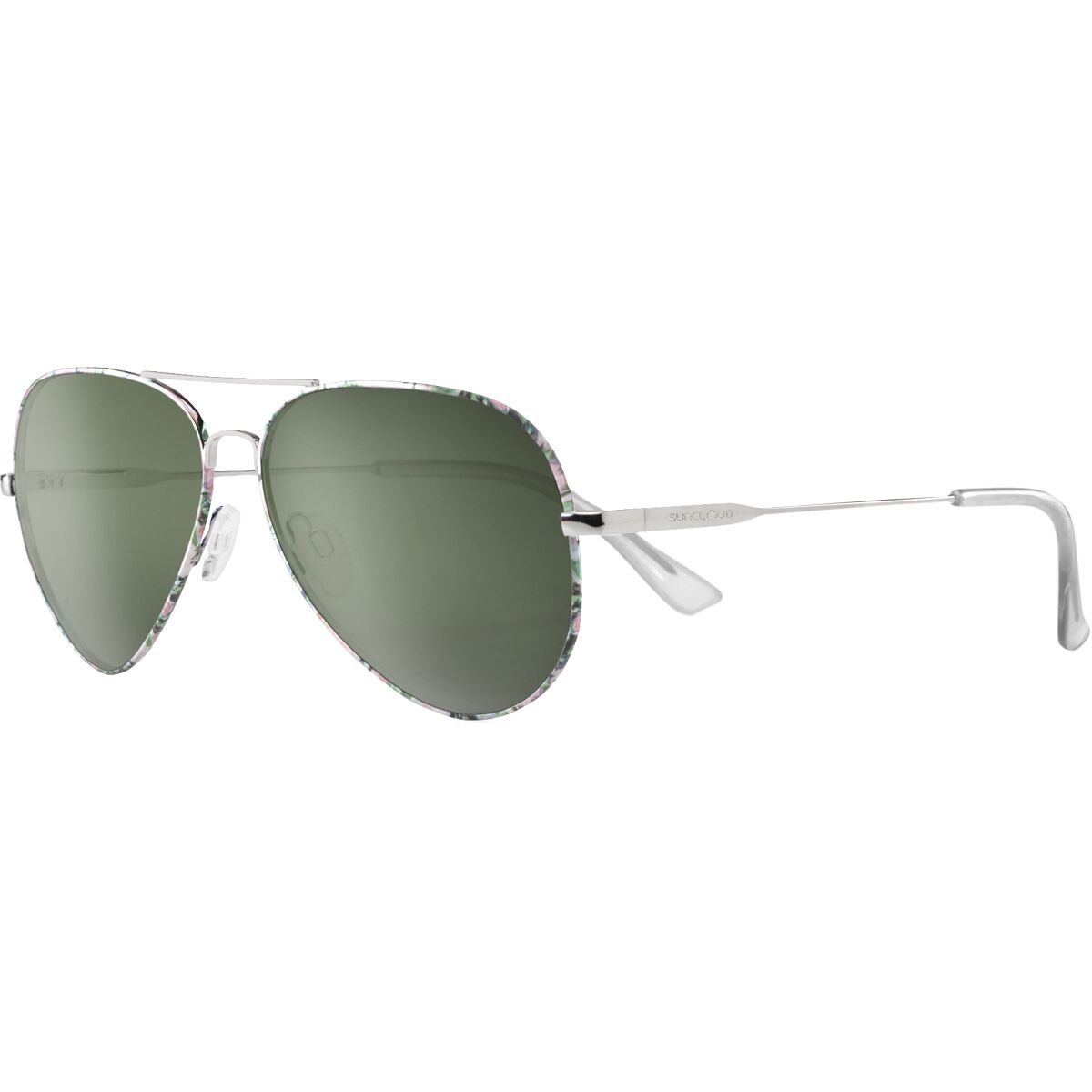 Image of Suncloud Polarized Optics Hard Deck Polarized Sunglasses Floral/Polarized Grey Green, One Size