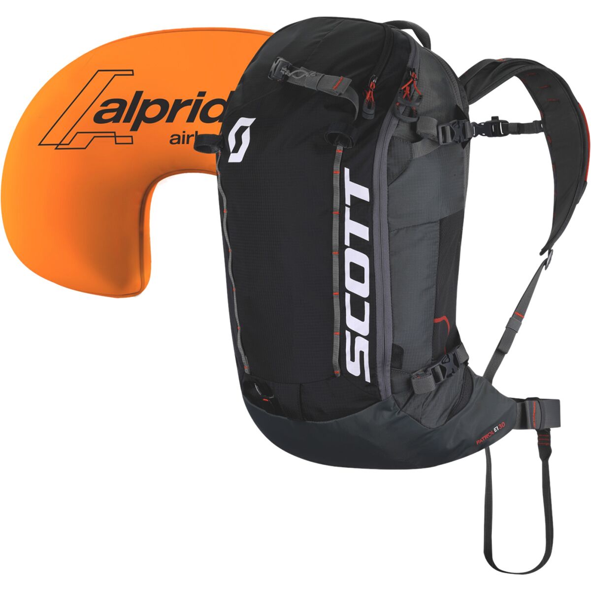 Scott Backcountry Patrol AP 30L Airbag Backpack + E1 Alpride Kit Black/Grey