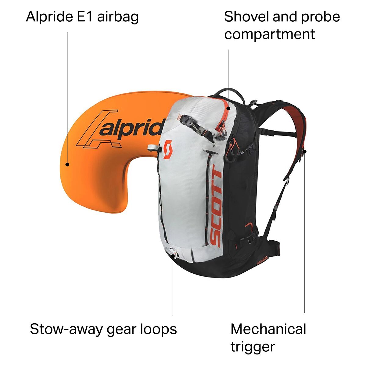 Scott Backcountry Patrol AP 30L Airbag Backpack E1 Alpride Kit Ski
