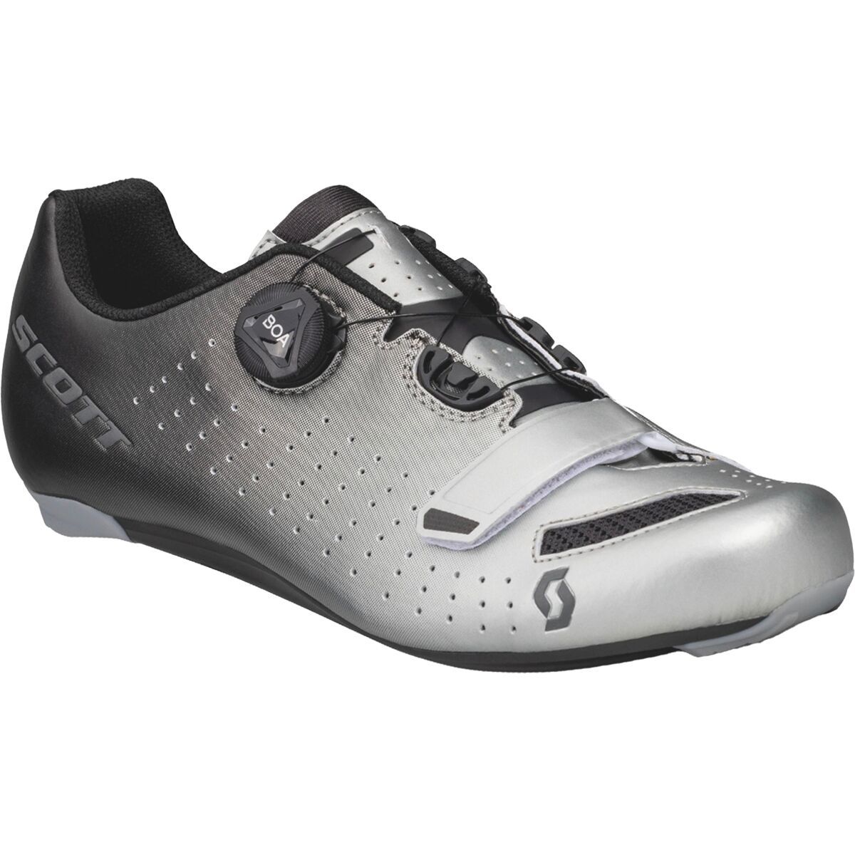 Scott Road Comp BOA Cycling Shoe - Men's Black Fade/Metallic Silver, 42