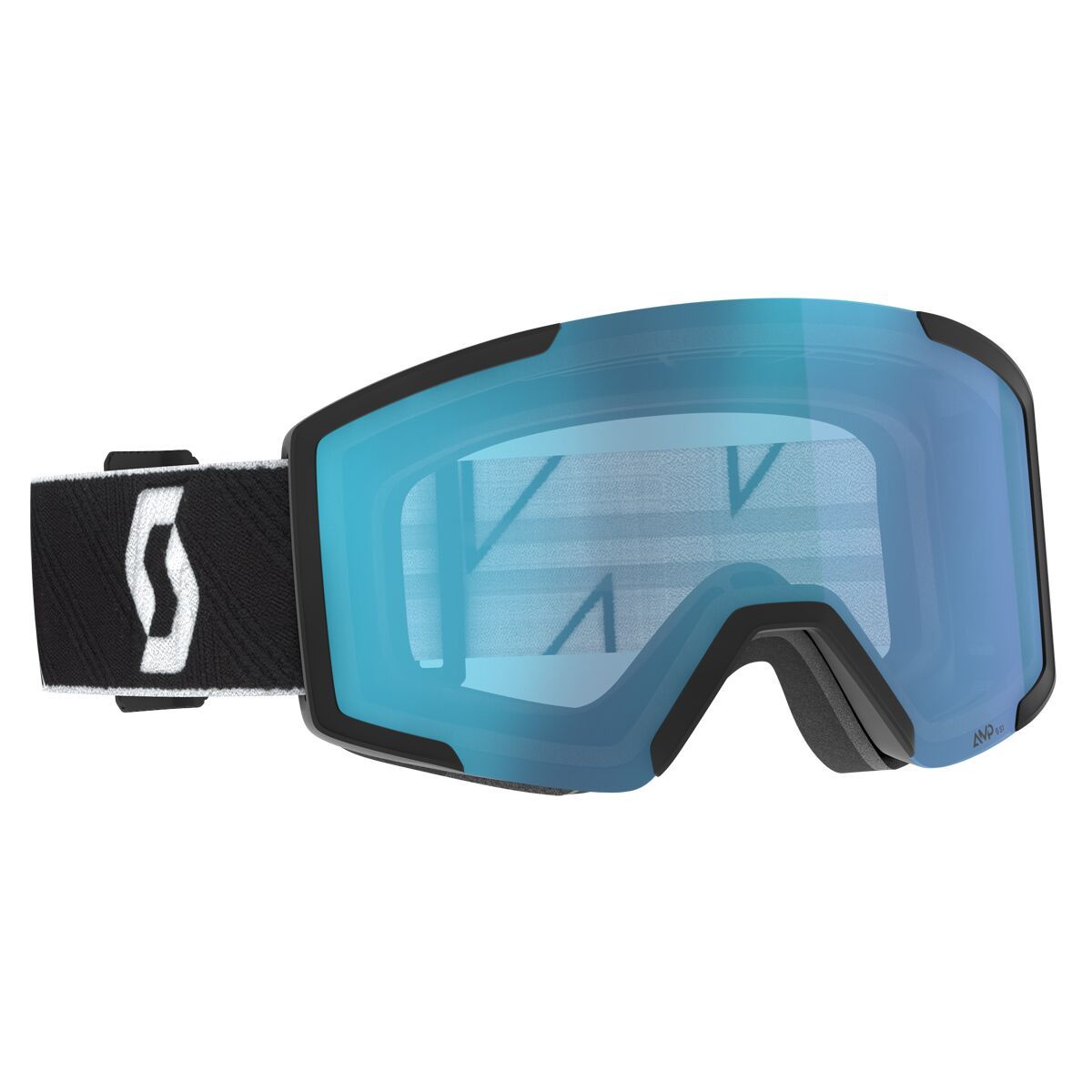 Image of Scott Shield Goggles Black/White - Aurora Green Chrome, One Size