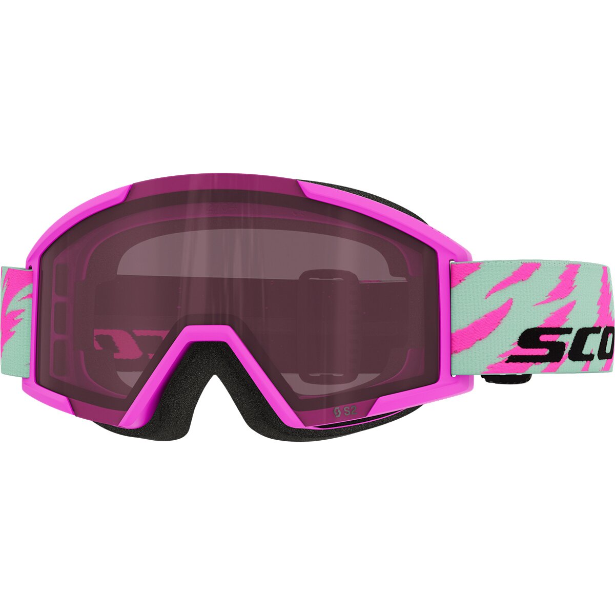 Image of Scott Shield Junior Goggles - Kids' Neon Pink/Mint Green/Rose S2, One Size