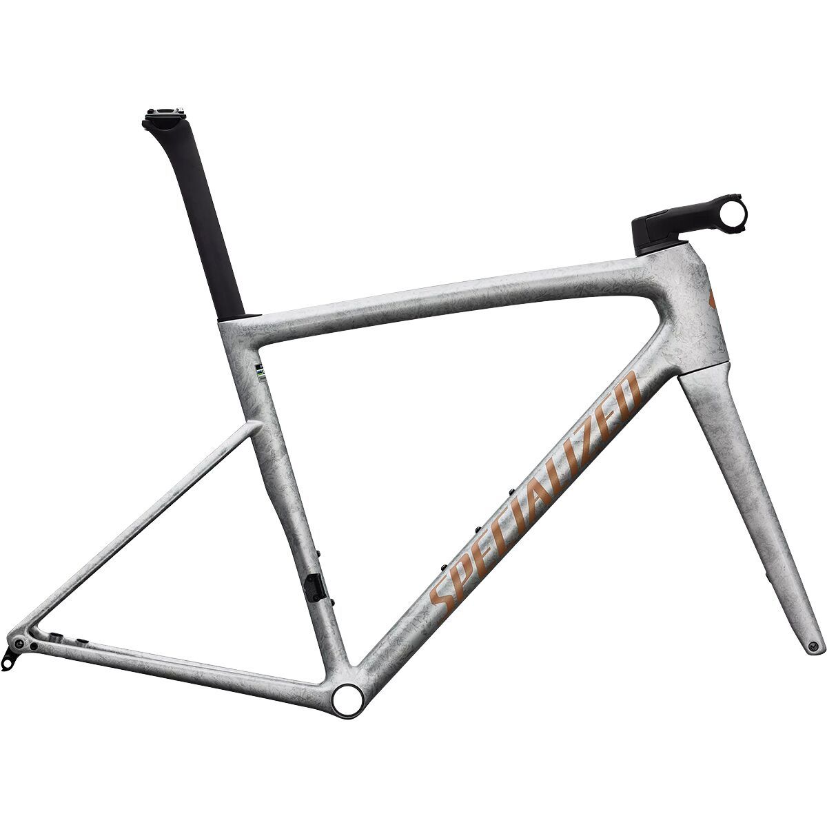 Image of Specialized Tarmac SL8 Frameset Gloss Silver/Shadow Silver/Photon Orange, 52