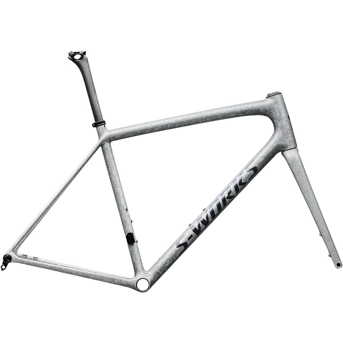 Image of Specialized S-Works Aethos 2 Frameset Gloss Silver Blurred Impasto/Black Pearl, 56