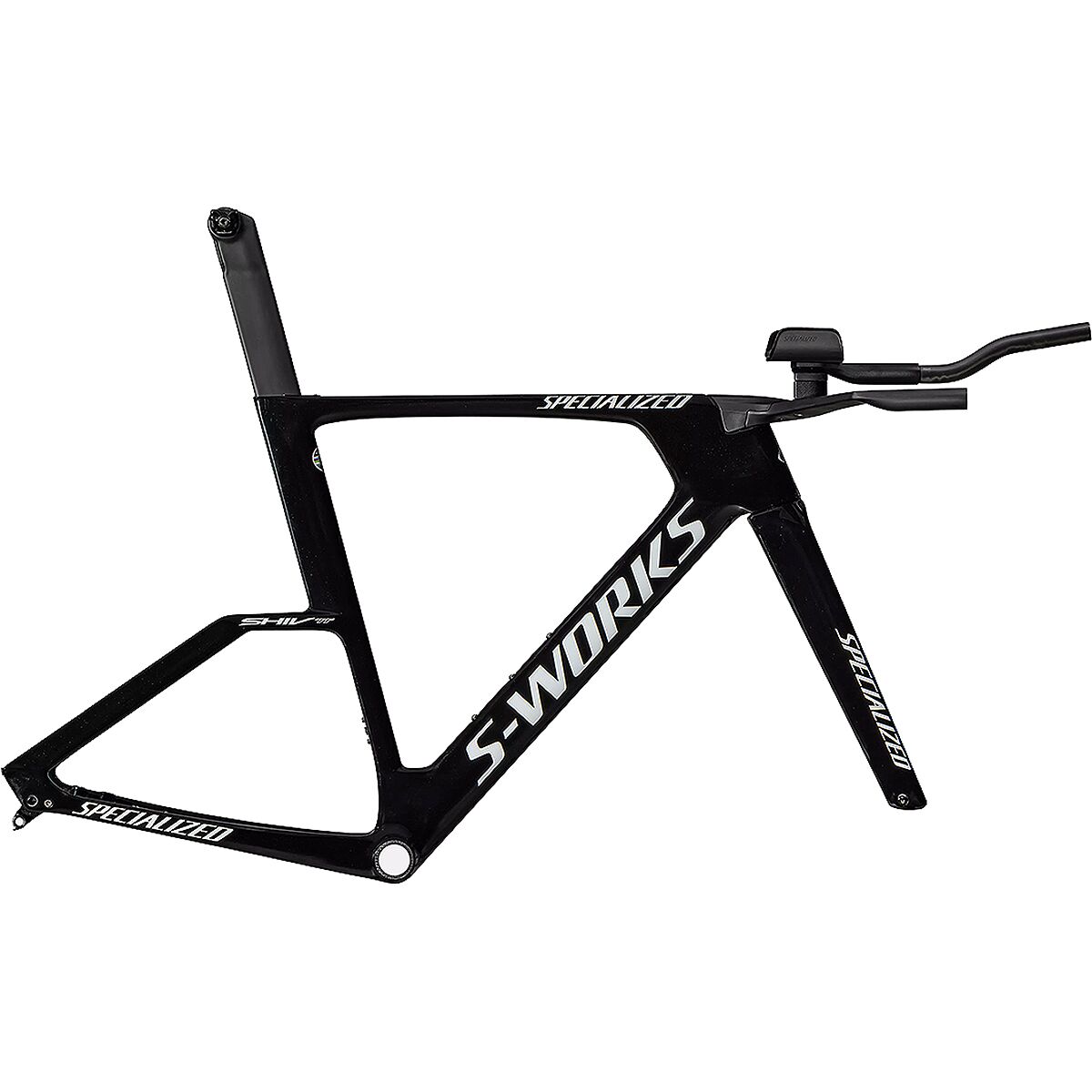 Image of Specialized S-Works Shiv TT Disc Frameset Gloss Tarmac Black/Metallic White Silver, M