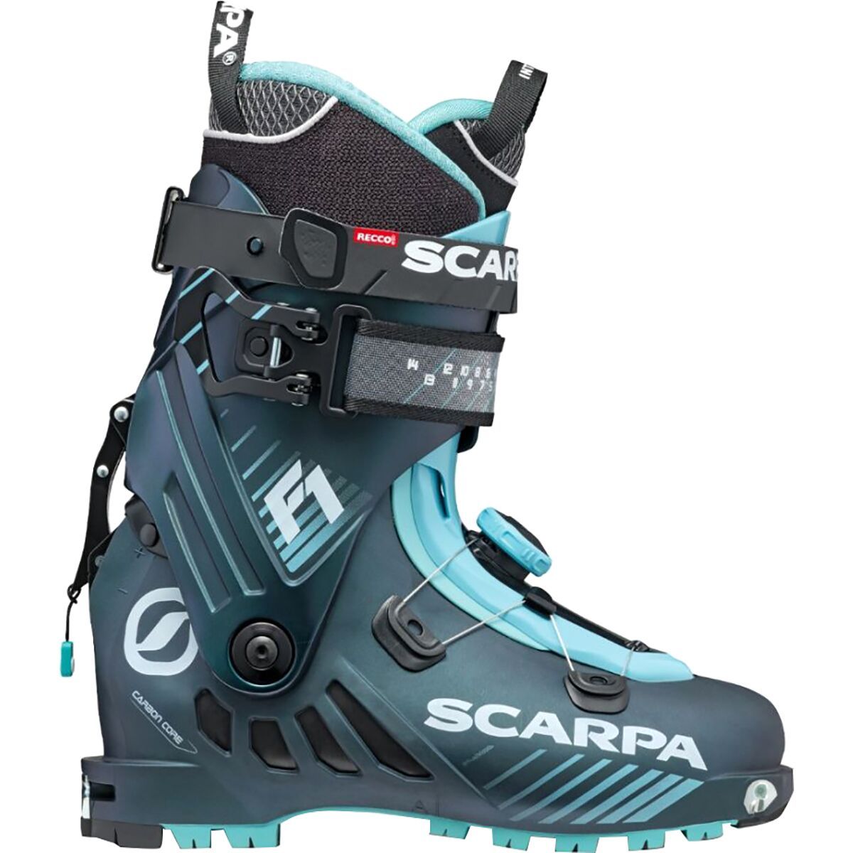 Image of Scarpa F1 Alpine Touring Boot - 2026 - Women's Anthracite/Aqua, 26.0