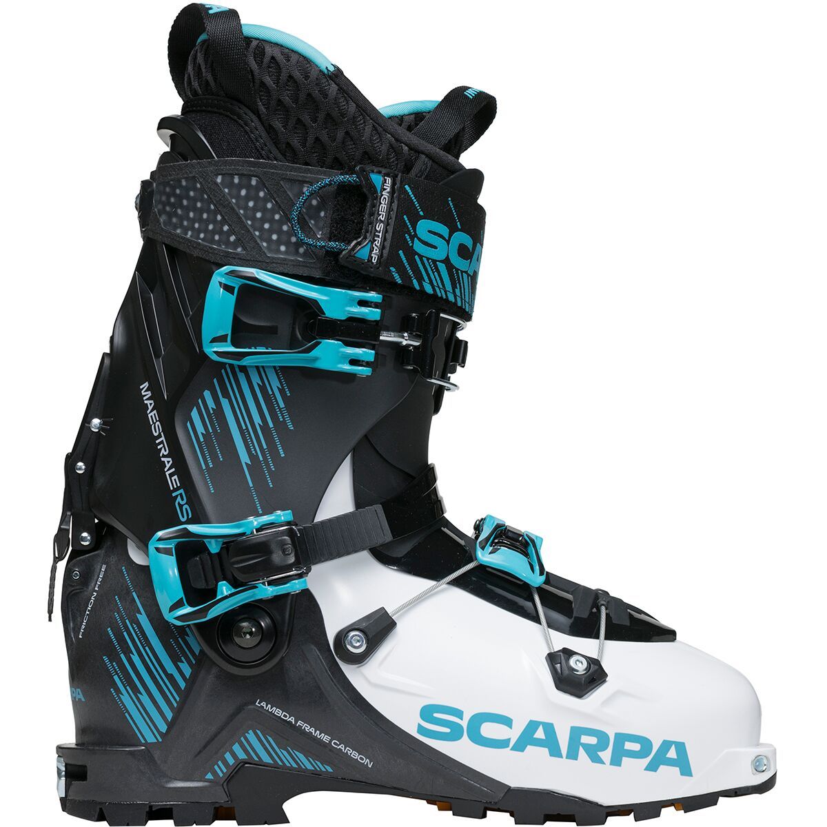 Scarpa Maestrale RS Alpine Touring Boot - 2023 White/Black/Azure, 28.0