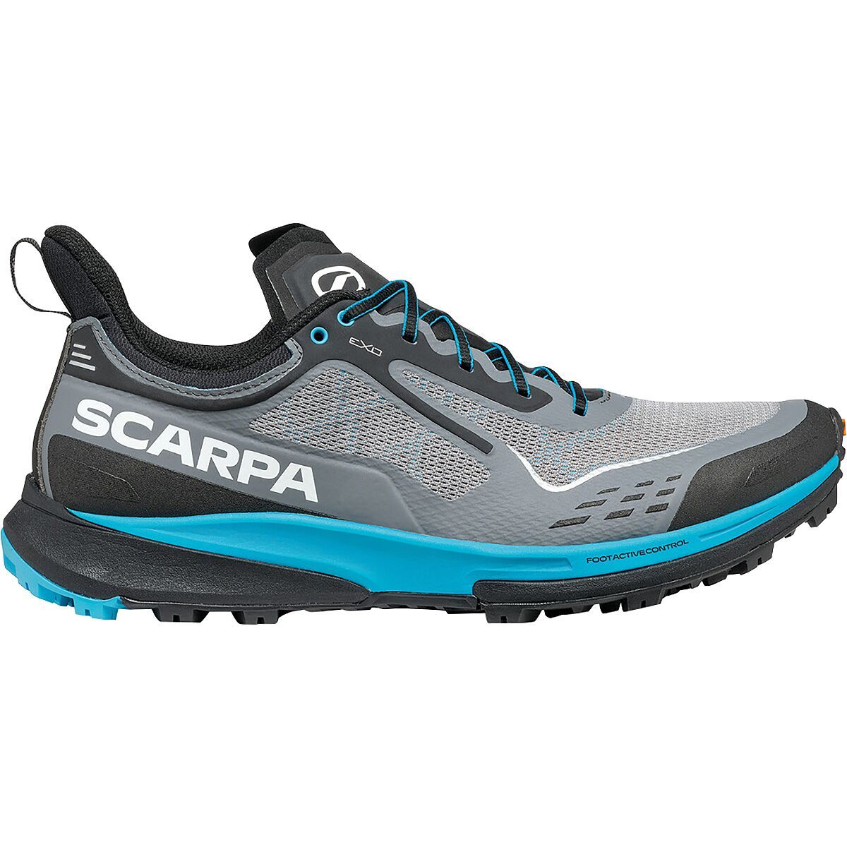 Image of Scarpa Golden Gate Kima RT Trail Running Shoe - Men's Gray/Azure, 40.5