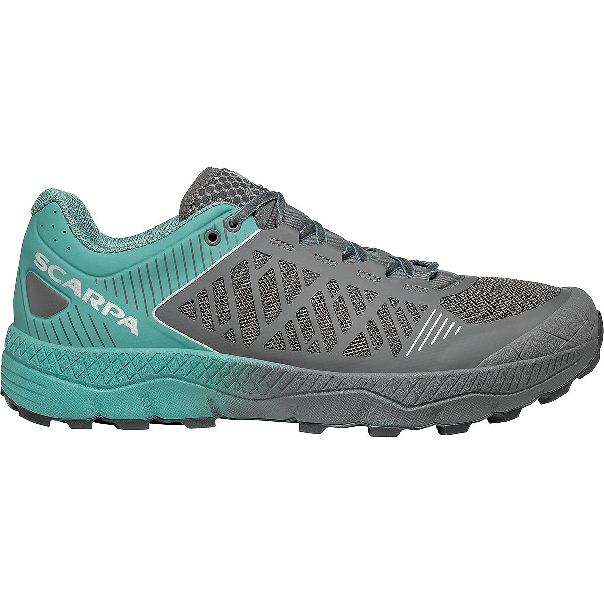 Image of Scarpa Spin Ultra Trail Running Shoe - Men's Iron/Deep Sea, 41.0