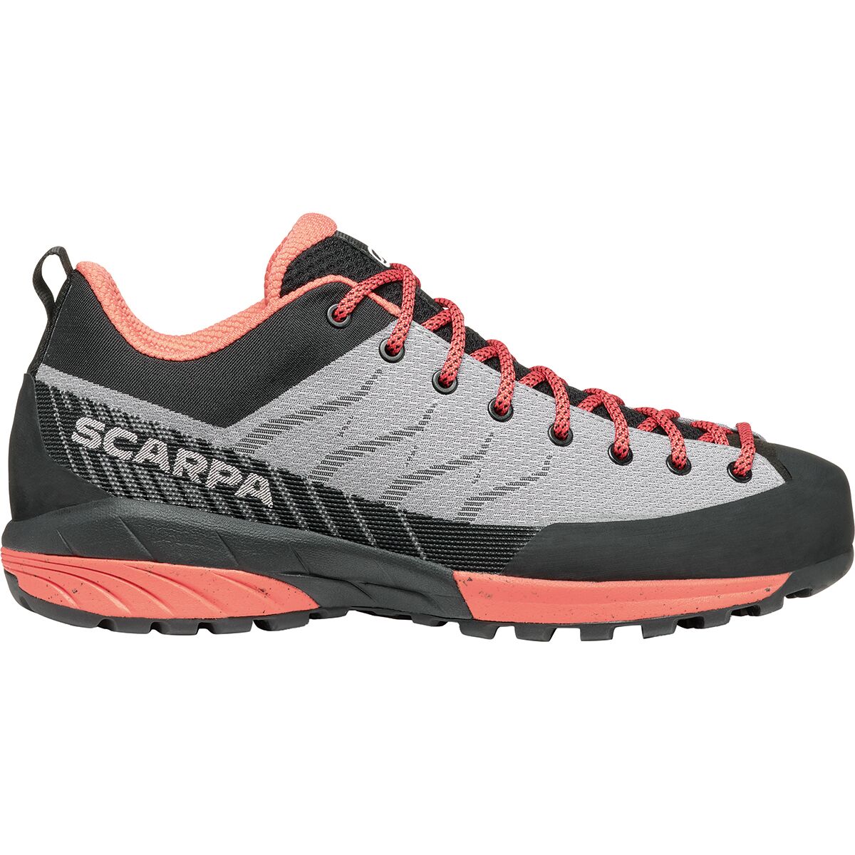 Image of Scarpa Mescalito Planet Shoe - Women's Light Gray/Coral, 41.0