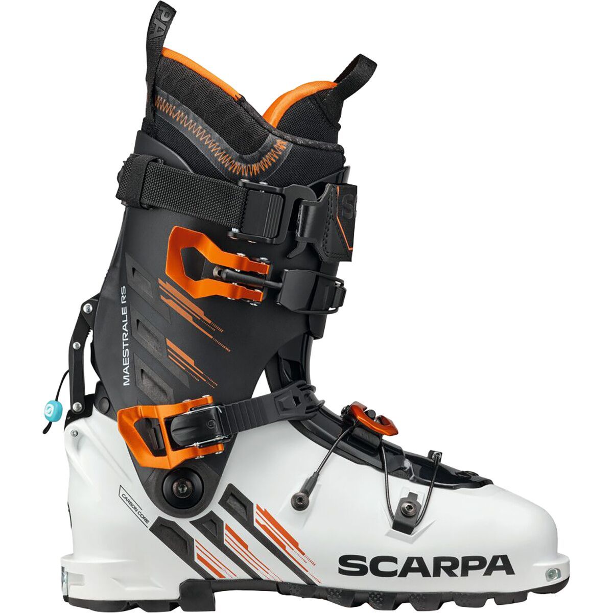 Image of Scarpa Maestrale RS Alpine Touring Boot - 2026 - Men's White/Black/Orange, 28.5
