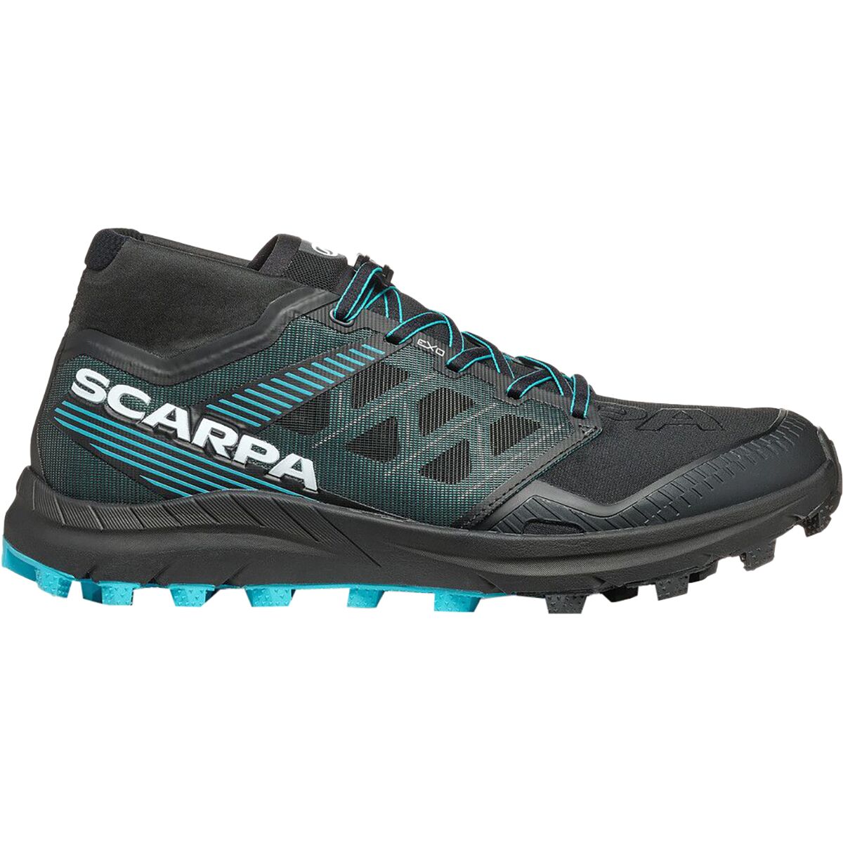 Image of Scarpa Spin ST Trail Running Shoe - Men's Black/Azure, 42.0