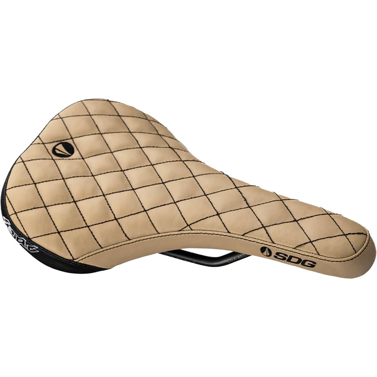 Image of SDG Components Bel-Air V3 Lux-Alloy Sensus Saddle Cream With Diamond Stitching, 140mm