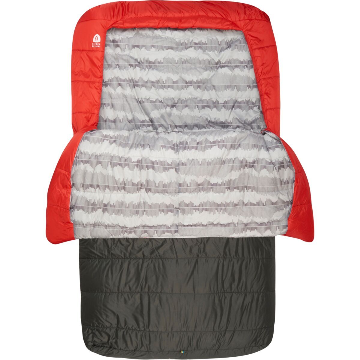 Sierra Designs Frontcountry Duo Sleeping Bag: 27F Synthetic Red/Grey, Double